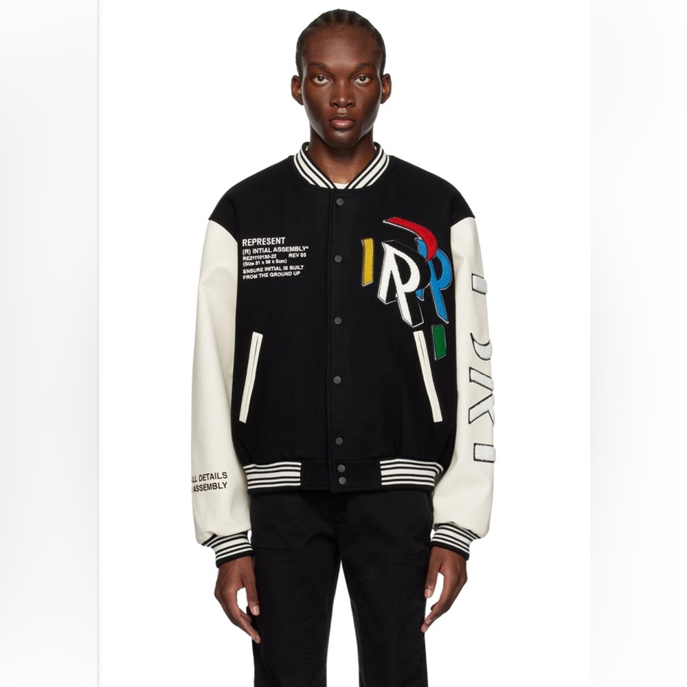 Represent Black Initial Bomber Jacket